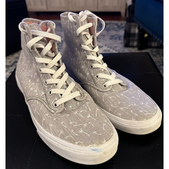 Vans Camden Sz 10 Womens High-Top Gray White Canvas Dandelion Sneakers Skater - Picture 3 of 7
